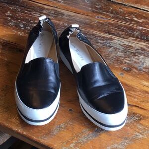 Black and White Ron White Nell Leather Slip-On Shoes